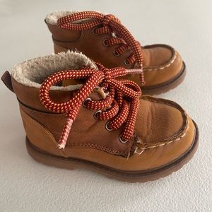 OshKosh B’Gosh Crowes Lace Up Boots Shoes Tan